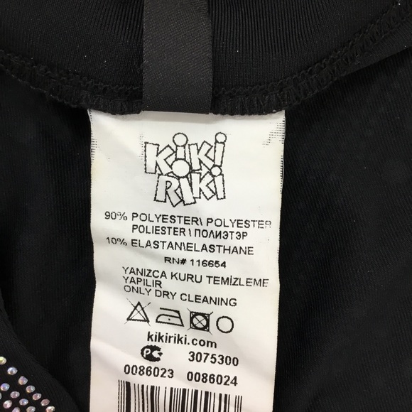 NWT KIKIRIKI Embellished Asymmetrical Mini Dress In Black Small - Picture 8 of 8